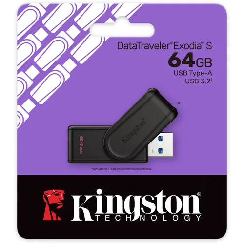 KINGSTON USB DATATRAVELER EXODIA S USB 3.2 GEN 1 FLASH DRIVE (DTXS/64GB) 64GB 3