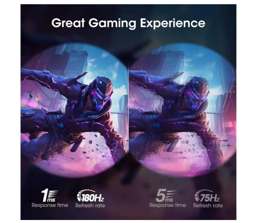 KOORUI 24.5 FHD 170Hz VA Gaming Monitor, 1ms Response Time, Rate, FreeSync & G-Sync Compatible, sRGB 99%, VESA Mountable, Tilt Adjustable, Eye Care, 2* HDMI / 1* DisplayPort, Black | 25E3A