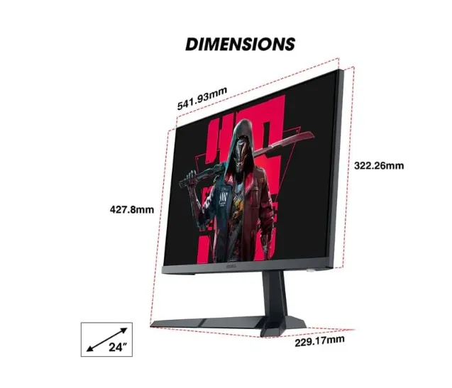 Koorui Gaming Monitor 24″ Flat, FHD , IPS Panel, FreeSync, 165 Hz, 1 ms (24E3) 2