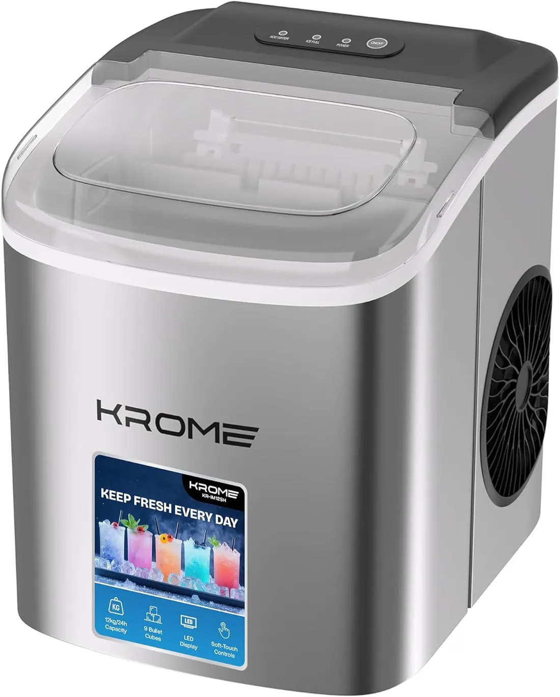 Krome 1.2L Small Ice Maker – KR-IM12SH