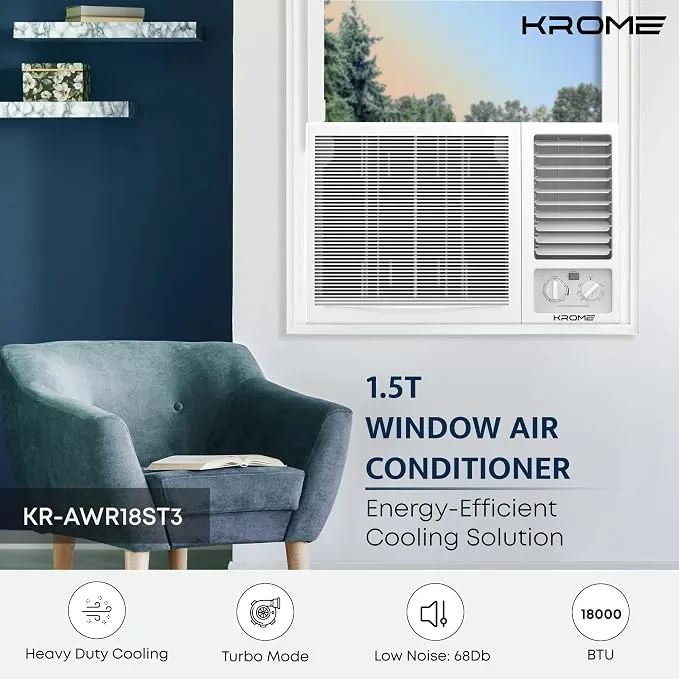 Krome 1.5 Ton Rotary Window Air Conditioner – KR-AWR18ST3