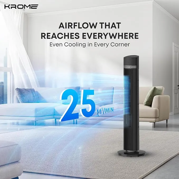 Krome 40 Inch, & Remote Tower Fan – KR-FNT40M 3