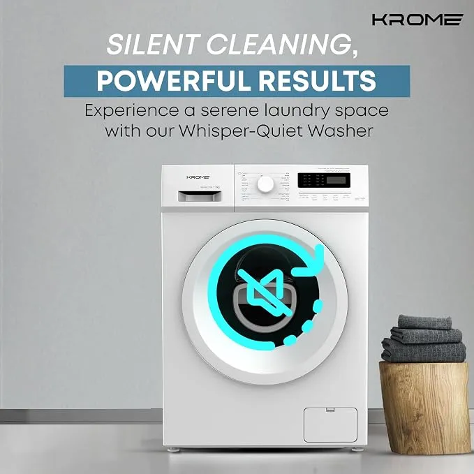 Krome 7KG Front Load Washing Machine – White – KR-WFL70SI 3