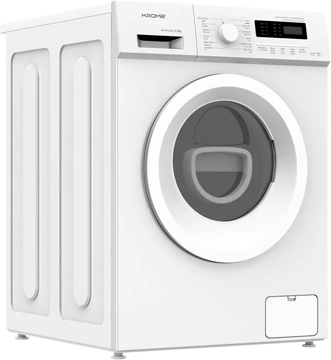 Krome 8KG 1400 RPM Front Load Washing Machine – White – KR-WFL80SI 3