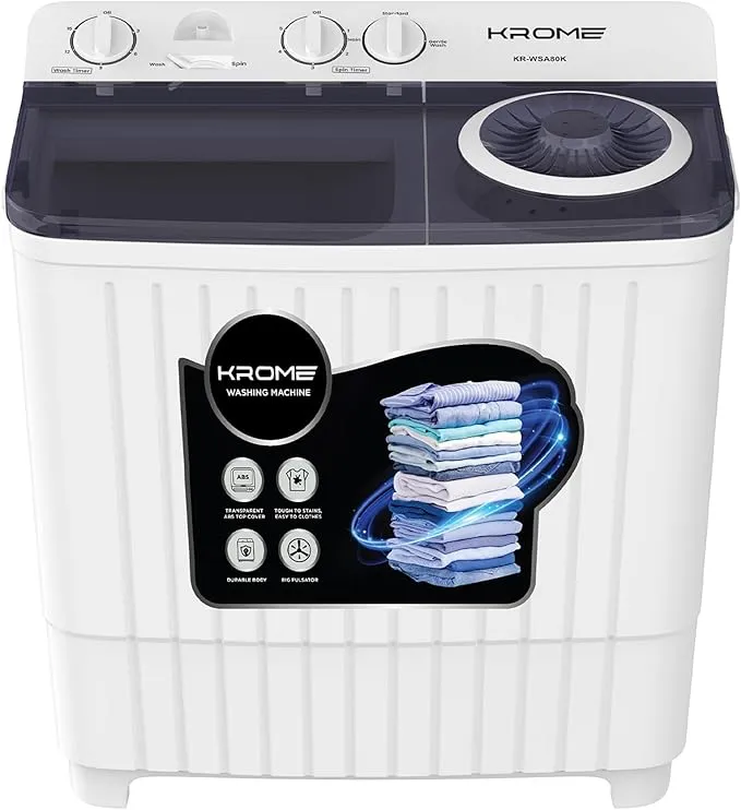 Krome 8KG Twin Tub Washing Machine – KR-WSA80K