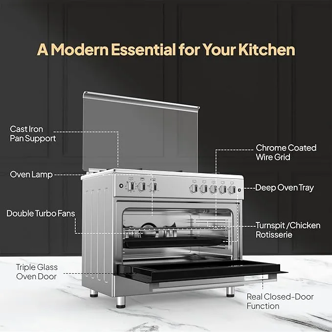 Krome 90×60 Gas Cooker – KR-CR9061FE 5