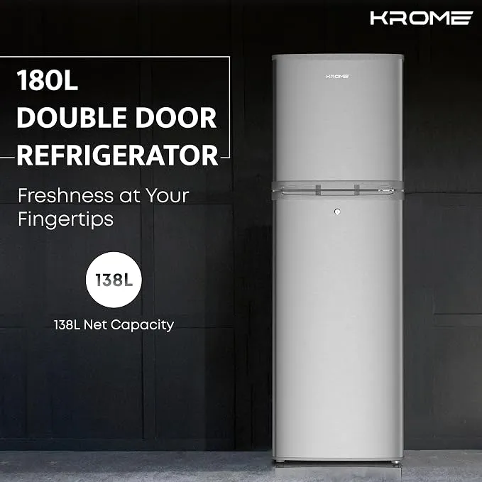 Krome Double Door Refrigerator – KR-RDC180IH