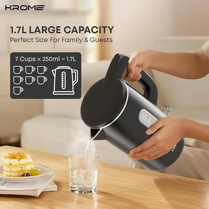 Krome Double Layer 1.7L Electric Kettle – KR-KTCT300PD 4