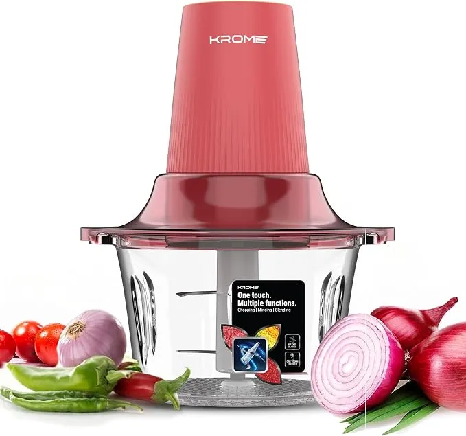 Krome Glass 2L Twinblade Food Chopper – KR-CH202B