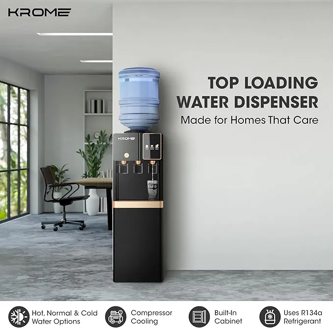 Krome Gold Water Dispenser – Black – KR-WTL3TGB 3