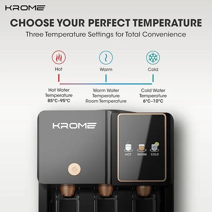 Krome Gold Water Dispenser – Black – KR-WTL3TGB 4