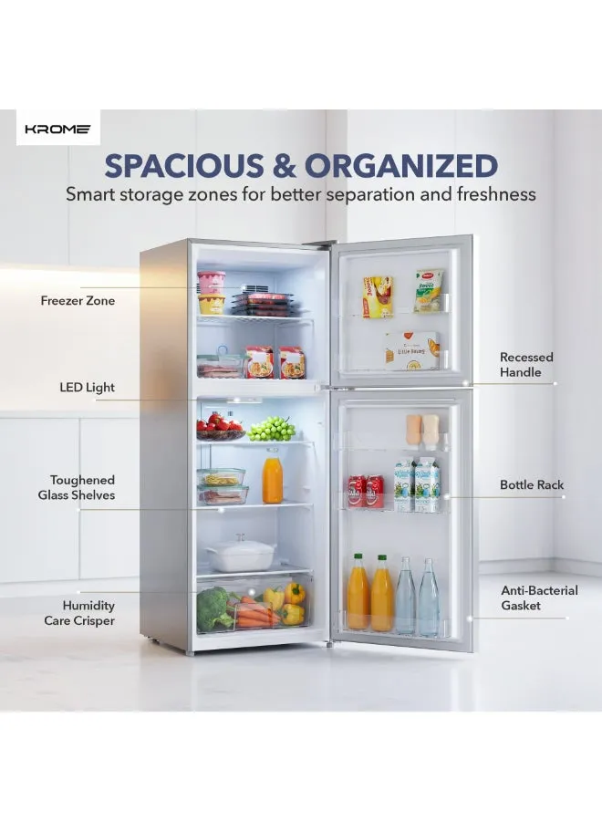 Krome Inverter Double Door Refrigerator – KR-RFF460SSK1 4