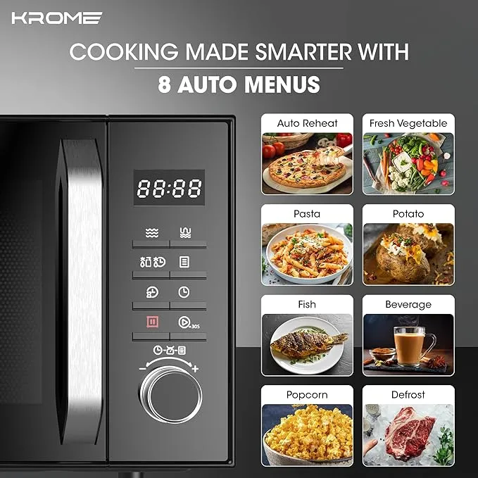 Krome Microwave Oven 25L – KR-MW25DM Black 3