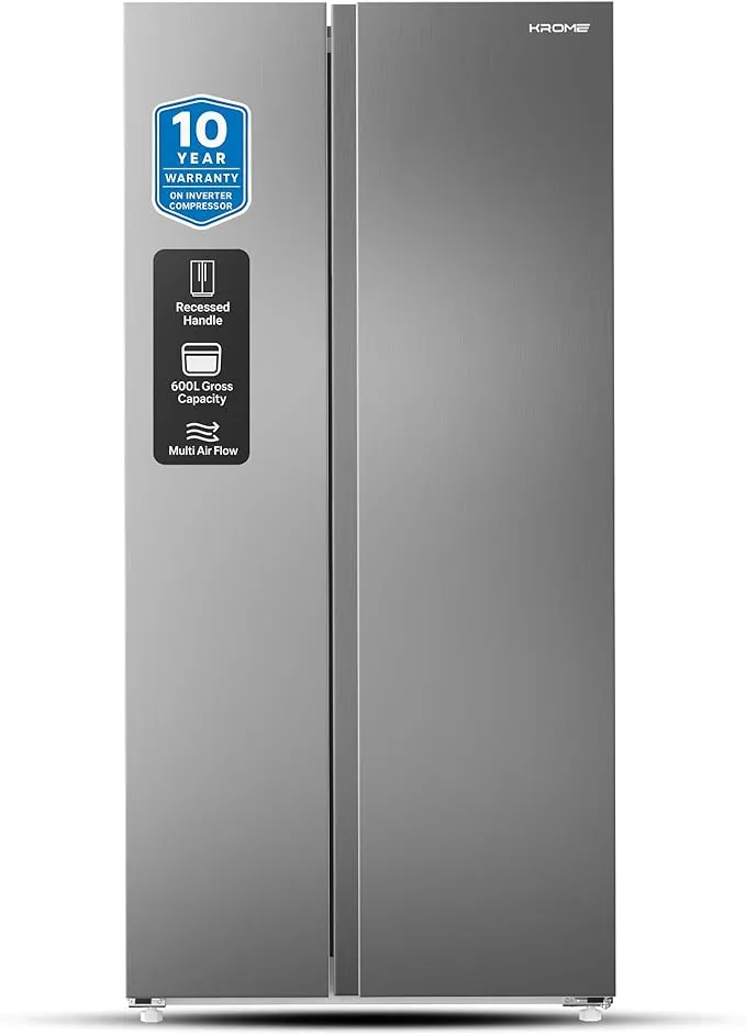 Krome Side By Side 600L Refrigerator – KR-SBS601SM