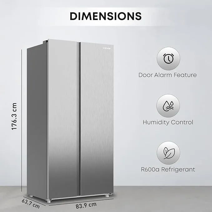 Krome Side By Side 600L Refrigerator – KR-SBS601SM 4