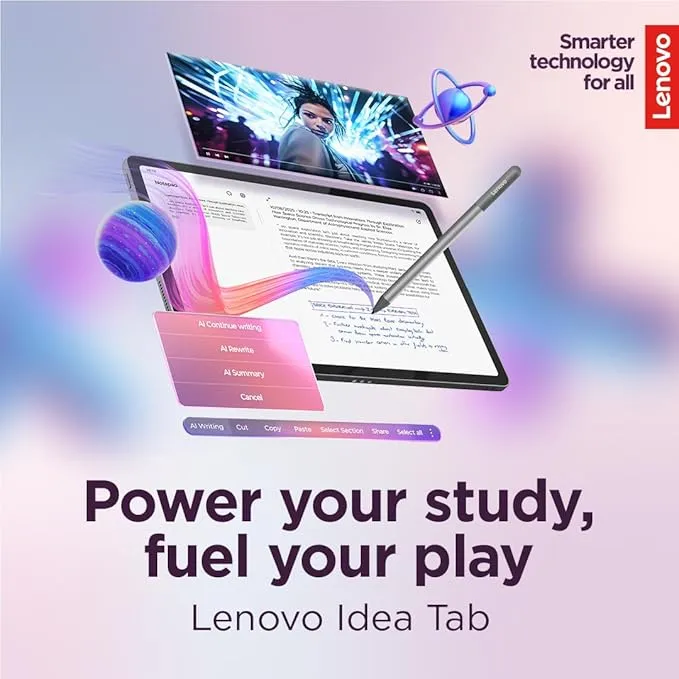 Lenovo Idea Tab 4G Tablet with Pen & Case 4GB RAM 128GB Storage – 11-inch 2K Display, LTE Connectivity, Stylus Support, Protective Case Included, Long Battery Life