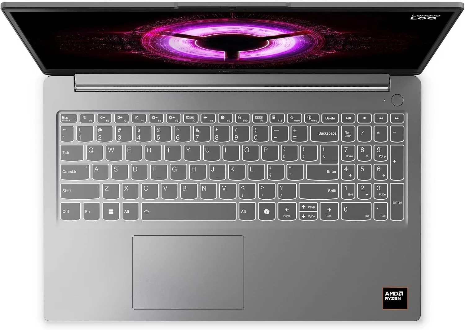 Lenovo LOQ 15ARP10E, 15.6" FHD IPS 144Hz Display, AMD Ryzen 7 170, 16GB DDR5 RAM,512GB PCIe NVME SSD, NVIDIA GeForce RTX 4050 6GB GDDR6, AI, Wi-Fi 6, Win11 Home, Luna Grey 2
