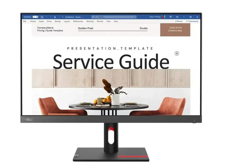 Lenovo Think Vision Monitor 23.8″ Flat, FHD, IPS Panel, 3‑Side Borderless, 75 Hz, 5 ms (63DEKAT3UK)
