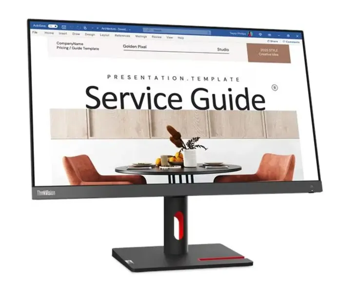 Lenovo Think Vision Monitor 23.8″ Flat, FHD, IPS Panel, 3‑Side Borderless, 75 Hz, 5 ms (63DEKAT3UK)