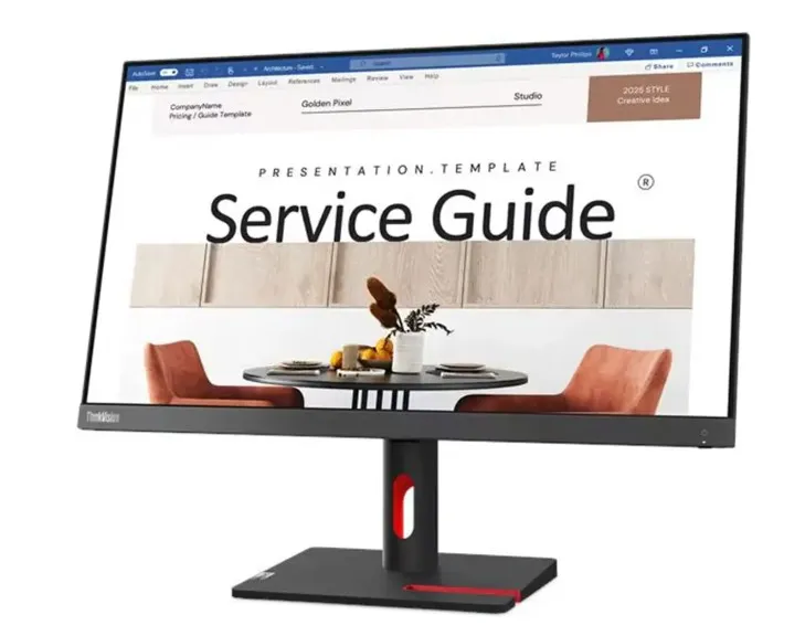 Lenovo Think Vision Monitor 23.8″ Flat, FHD, IPS Panel, 3‑Side Borderless, 75 Hz, 5 ms (63DEKAT3UK) 3