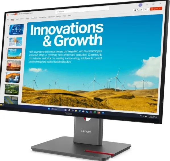 Lenovo ThinkVision P24QD-40 Monitor, 24" IPS Display, QHD Resolution, 120Hz Refresh Rate, 4ms (Extreme Mode) Response Time, Anti-Glare, 2mm Side Bezel, USB-C Docking, Eclipse Black | 64B1GAT1UK 3