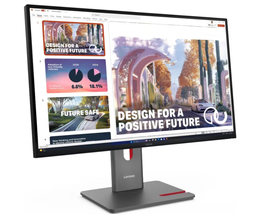 Lenovo ThinkVision P27QD-40 Monitor, 27" IPS Display, QHD Resolution, 120Hz Refresh Rate, 4ms (GtG Extreme) Response Time, 1.07 Billions Color Support, Raven Black | 64B3GAT2UK