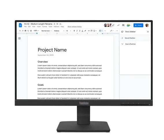 Lenovo ThinkVision S22e-40 Monitor, 21.5" FHD (1920 x 1080) Resolution, 100Hz, Anti-glare, 4ms (GtG) Response Time, HDMI, VGA, Tilt Adjustable Stand, Black, 3 Year Warranty | 64CBKAT6UK