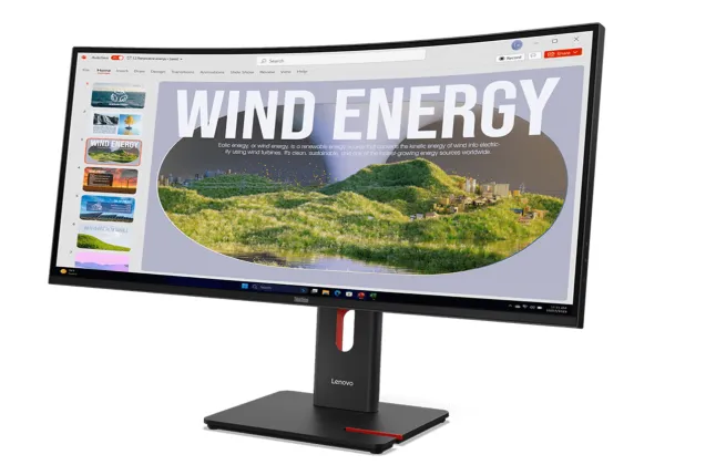 Lenovo ThinkVision T34WD-40 Monitor, 34" VA Display, WQHD Resolution, 120Hz Refresh Rate, 4ms (Extreme Mode) Response Time, 1500R Curvature, 16.7m Color Display, Black | 64AEGAT1UK 3