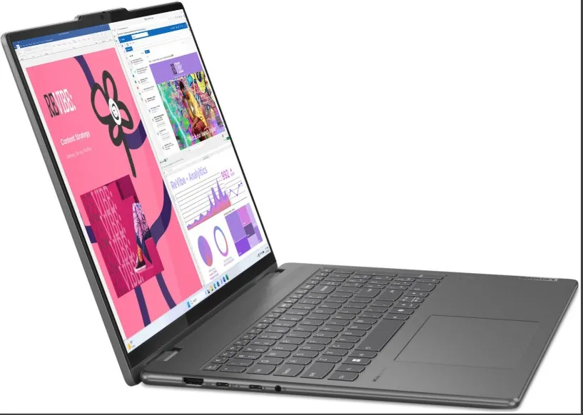 Lenovo Yoga 7 2-in-1 161ML9 Laptop, 16" WUXGA IPS Touchscreen Display, Intel Core Ultra 7 155U, AI Boost, 16GB RAM, 1TB SSD, Backlit K/B, Windows 11 Home, Storm Grey | 83DL0002US 3