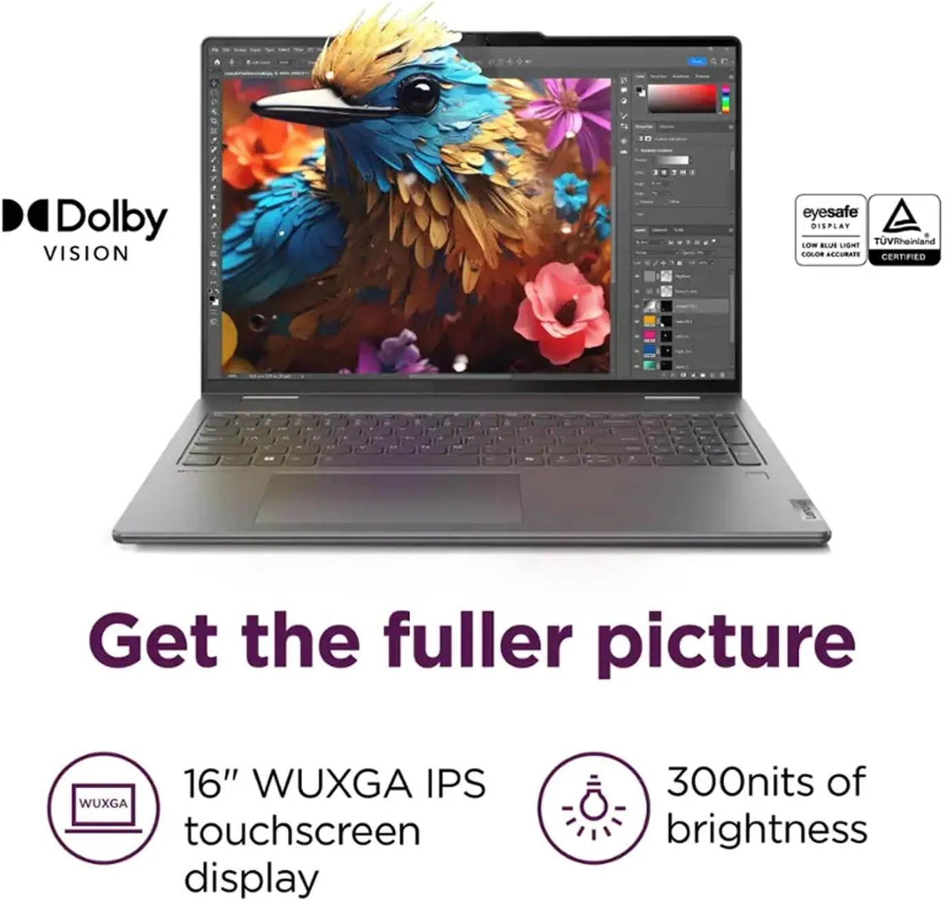 Lenovo Yoga 7i 2-in-1 Laptop, 16" FHD+ 2K Touchscreen Display, 12-core Intel Core Ultra 7 155U, 16GB LPDDR5X, 1TB SSD, Backlit KB, Fingerprint, Thunderbolt 4, Win 11 Home, Storm Grey, EAT 16GB USB Pen 3