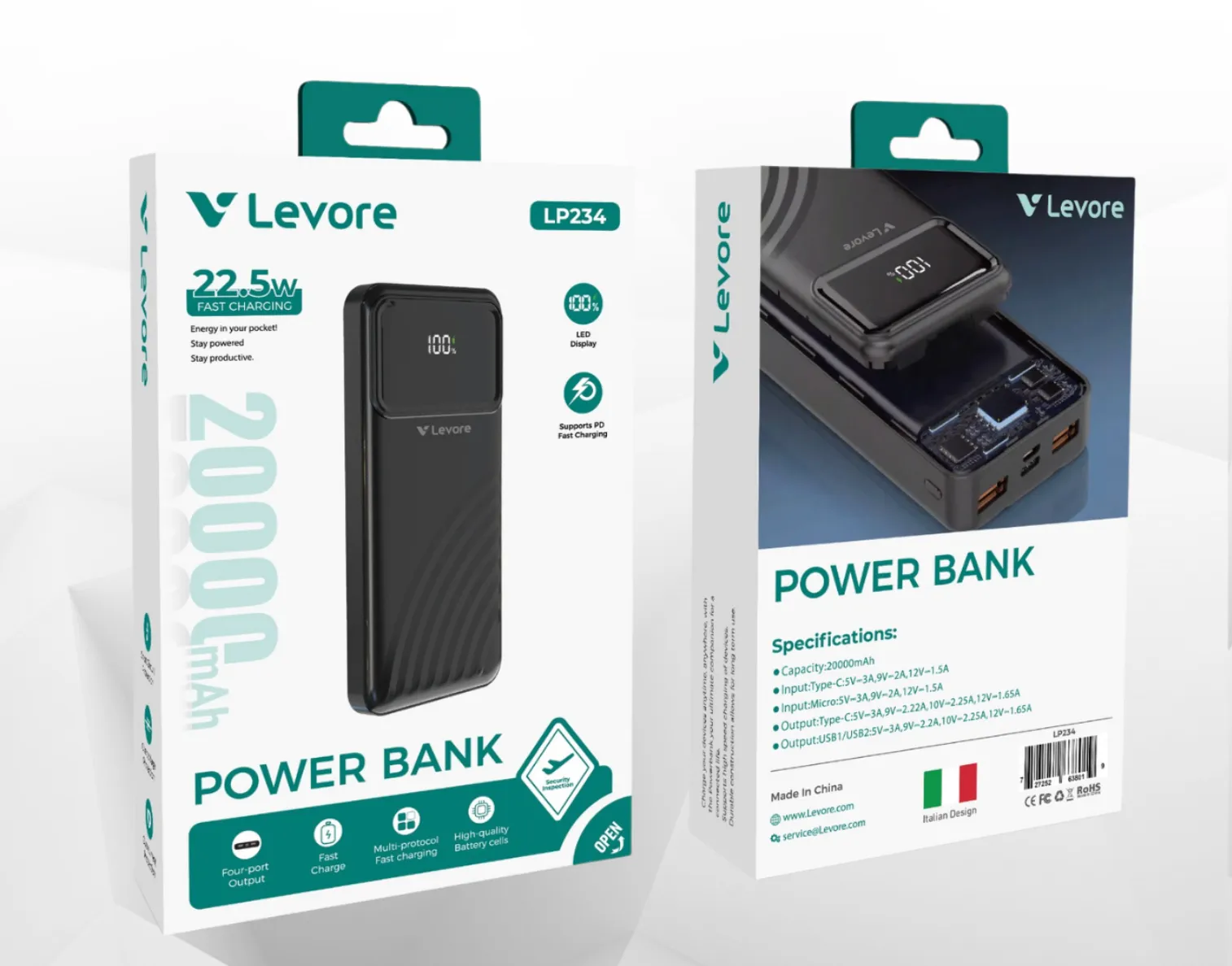 LEVORE 20000mAh 22.5w Fast Charging Power bank- LP234
