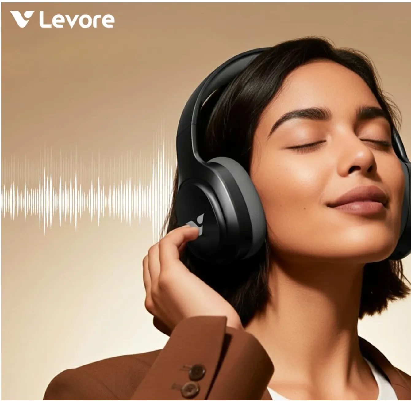 LEVORE Bluetooth Headphones LHB53-BK | Wireless Over-Ear Headset with Deep Bass, Built-in Mic, Long Battery Life & Comfortable Design – Black 4