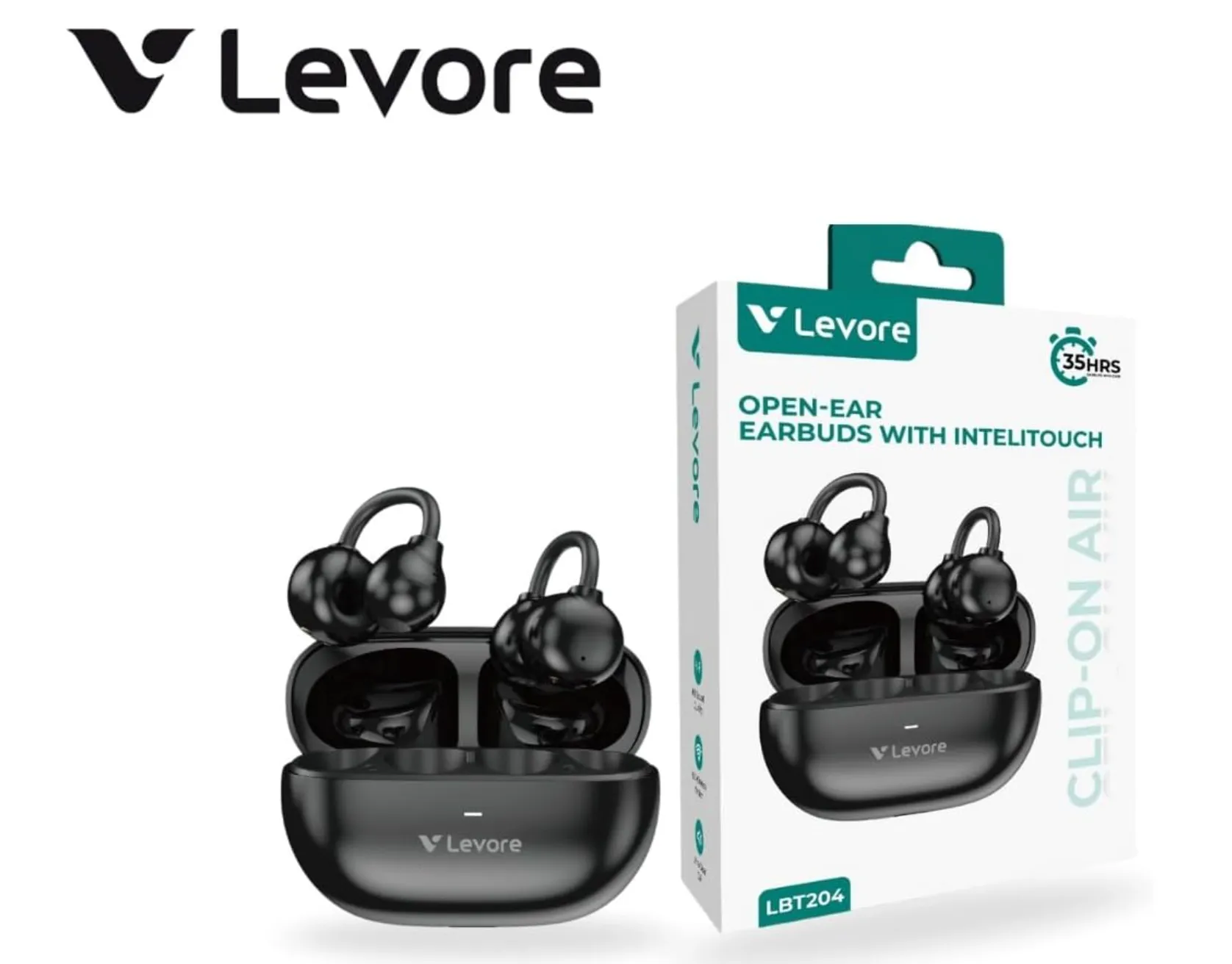 LEVORE Clip-On-Air OWS LBT204 Open-Ear Wireless Earbuds – Secure Clip-On Fit, Bluetooth Connectivity, Clear Sound, Built-In Mic, Lightweight Design for All-Day Comfort 5