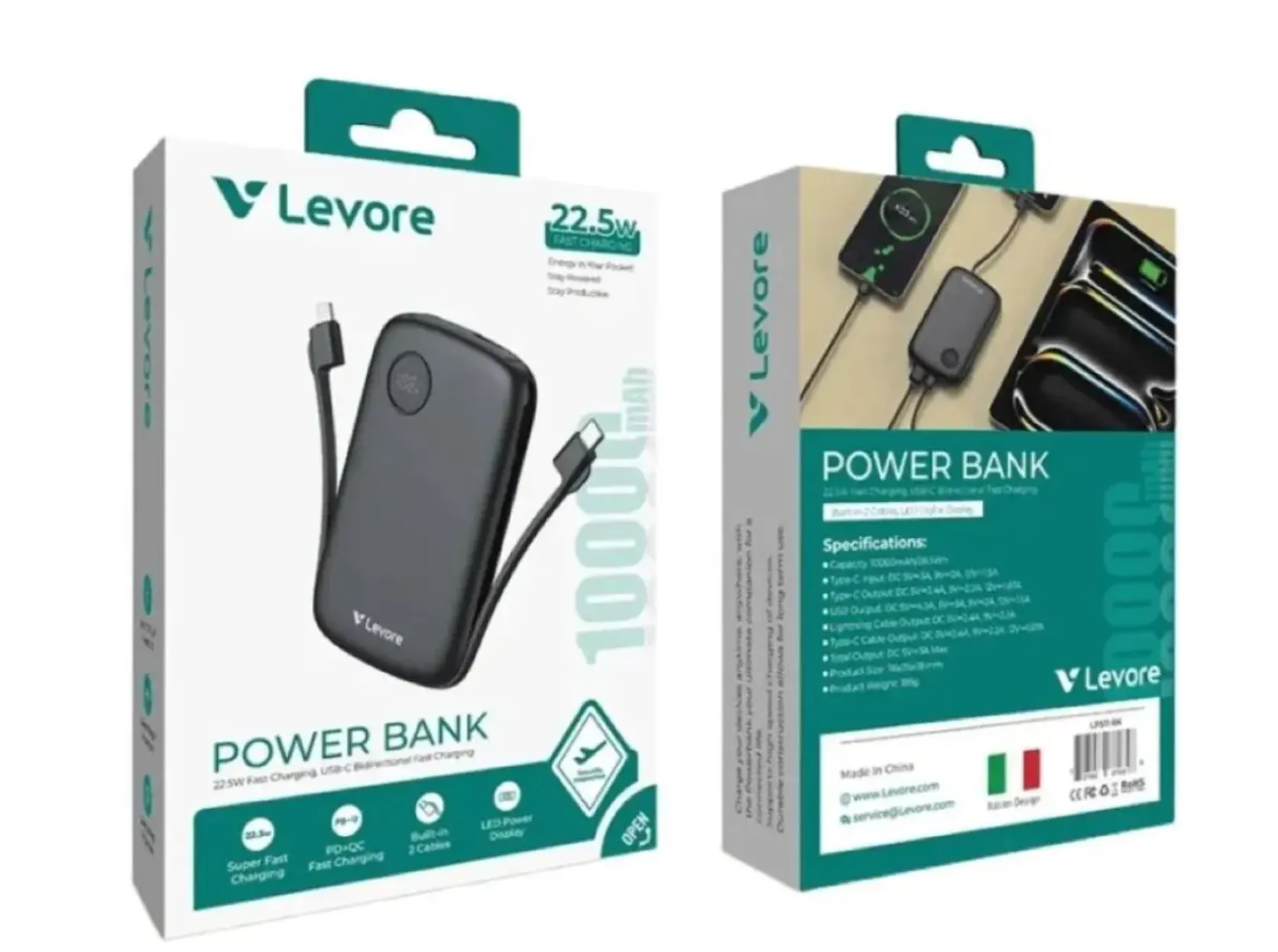 Levore Fast Charging Power Bank 10000mAh Black – LP511-BK 2
