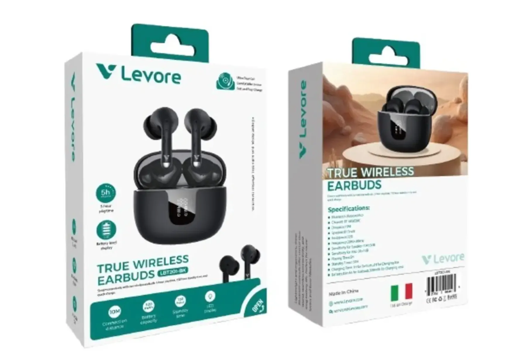 LEVORE LBT201-BK TWS Wireless Bluetooth Earbuds – Black 3
