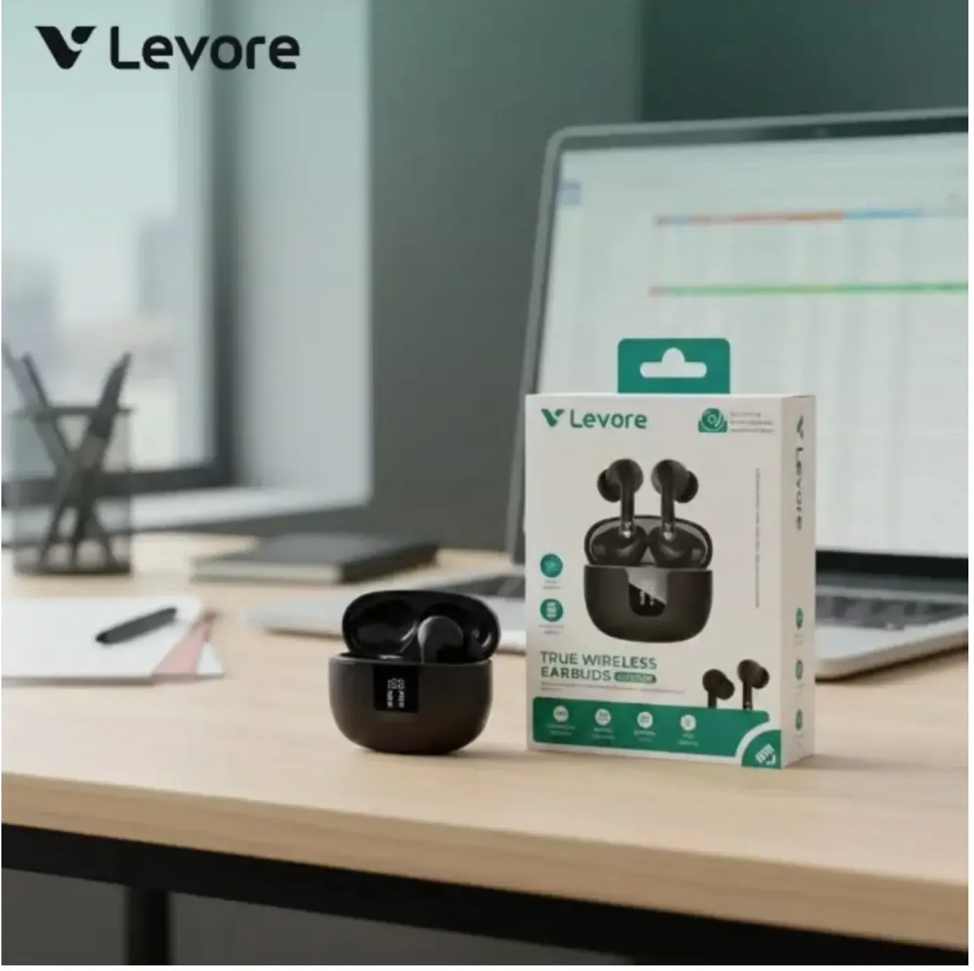LEVORE LBT201-BK TWS Wireless Bluetooth Earbuds – Black 4