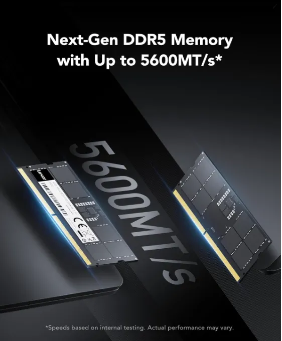 Lexar 16GB DDR5 5600MHz CL46 SODIMM Laptop RAM – 262-Pin, 1.1V, On-Die ECC (LD5S16G56C46ST-BGS) 3