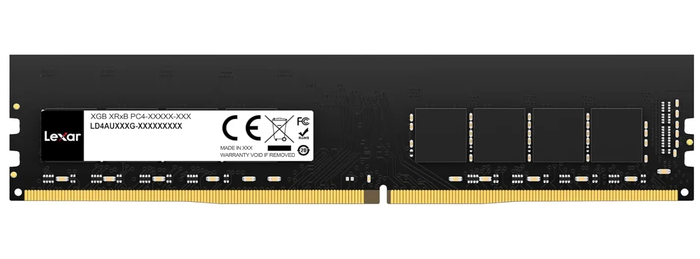 Lexar 32GB DDR4 3200MHz UDIMM Desktop RAM – 288-Pin, 1.2V, CL22 ( LD4AU032G-B3200GSST )
