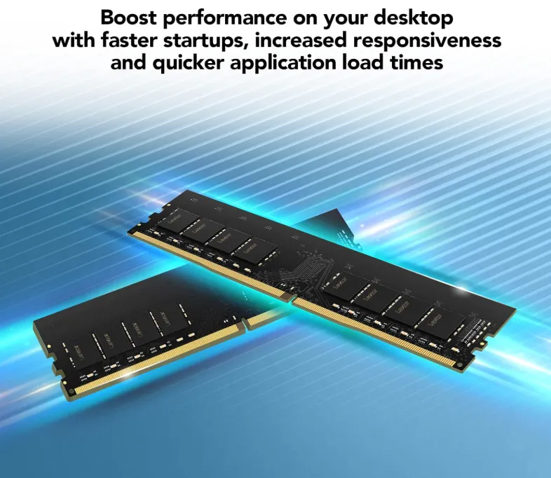 Lexar 32GB DDR4 3200MHz UDIMM Desktop RAM – 288-Pin, 1.2V, CL22 ( LD4AU032G-B3200GSST )