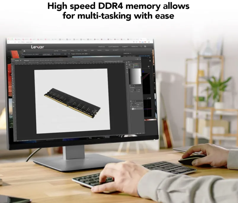 Lexar 32GB DDR4 3200MHz UDIMM Desktop RAM – 288-Pin, 1.2V, CL22 ( LD4AU032G-B3200GSST ) 3