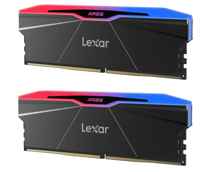 Lexar ARES RGB 2nd Gen 32GB Kit DDR5 6000MHz CL30 UDIMM Desktop RAM – 2×16GB, RGB, Black, Intel XMP 3.0 / AMD EXPO