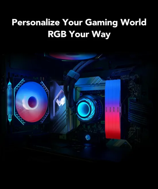 Lexar ARES RGB 2nd Gen 32GB Kit DDR5 6000MHz CL30 UDIMM Desktop RAM – 2×16GB, RGB, Black, Intel XMP 3.0 / AMD EXPO 4
