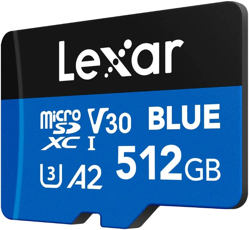 LEXAR MEMORY CARD BLUE MICROSDXC UHS-I CARD WITH ADAPTER 160MB/S (LMSBLUE512G-BNAAU) 512GB 3