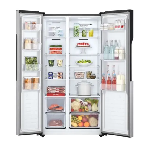LG 509 Liter Side by Side Refrigerator, Inverter Compressor, Silver Color - GRFB587PQAM 2