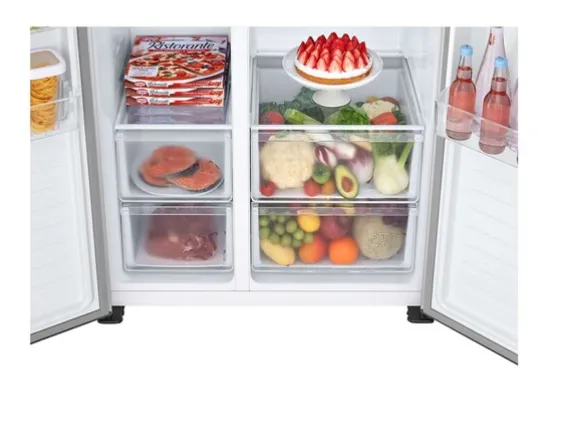 LG 509 Liter Side by Side Refrigerator, Inverter Compressor, Silver Color - GRFB587PQAM 4