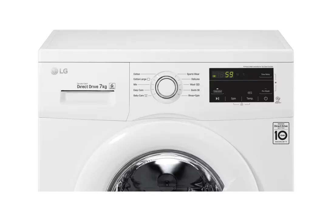 LG  7 KG Front Load Washing Machine With 6 Motion Direct Drive Motor, Sleek Design, Smart Diagnosis, 10 Years Motor Warranty 7 kg FH2J3QDNG0P White 3