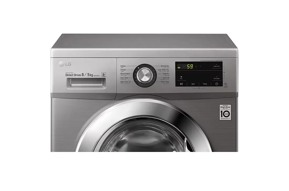 LG Front Load Washer Dryer F4J3TMG5P 8kg Wash / 5kg Dry (Platinum Silver) 4