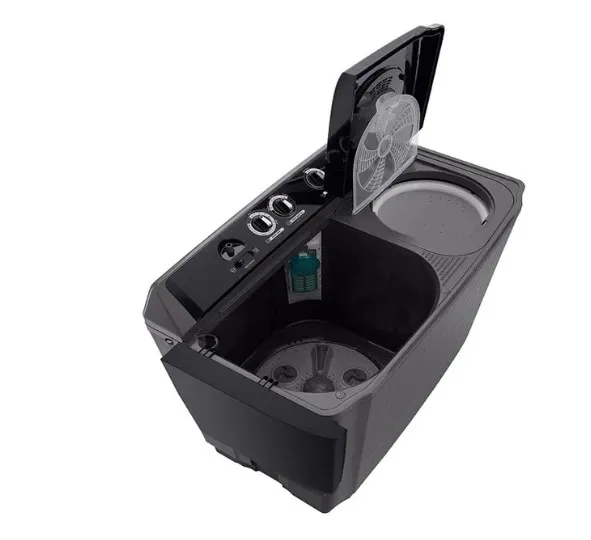 LG Twin Tub Wind Jet Dry 3 Wash Programs Washing Machine, 14 kg Capacity, Black - P2061NT 4