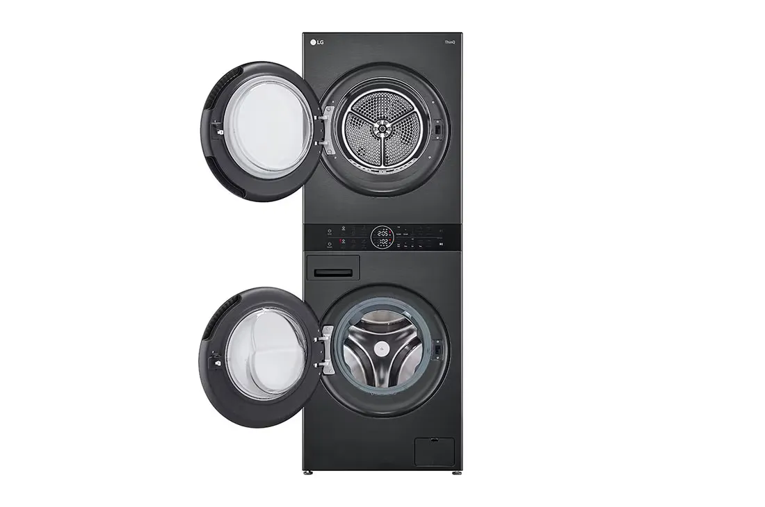 LG WashTower Commercial Stacker 12 kg Front Load Washer & 10 kg Dryer W4W8BVPKZHM Dark Inox
