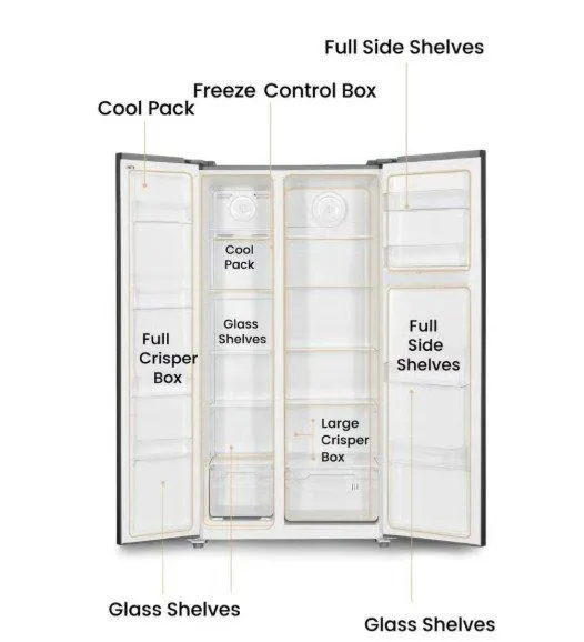 Lloyd Refrigerator Side By Side 521 GOSF554HWSM1HC